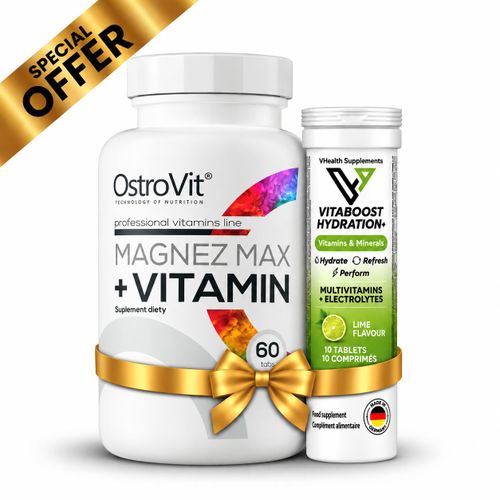 Pack Magnesium Max + Vitamine - 60 Tabs + Vitamins & Minerals - Citron Vert 10 Comprimés
