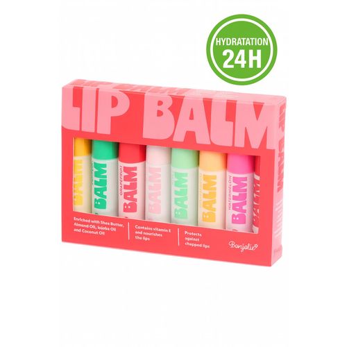 Bonjolie- pack de 8 Baumes à Lèvres Hydratants, Beurre de Karité, Huile d’Amande et Coco، huile amande, jojoba, lip balm – Made in Europe مرطب الشفاه