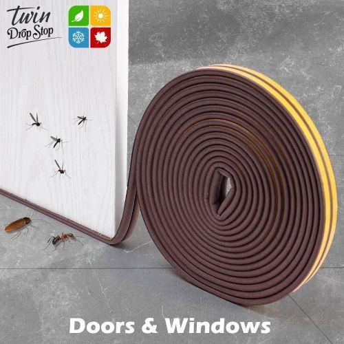 شرائط لاصقة لإحكام غلق الأبواب، رغوة النوافذ، أدوات عزل الصوت - بني