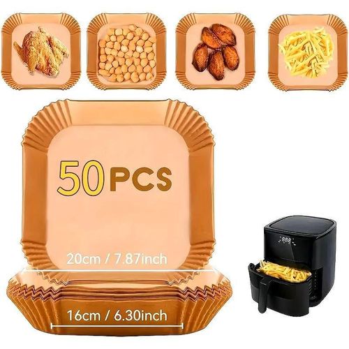 Papier de Cuisson Universel pour Friteuse à Air, Adapté aux Fours et Micro-ondes - Non Revêtu, Résistant à la Chaleur, Papier de Cuisson Antiadhésif, Convient pour un Usage Domestique et Commercial