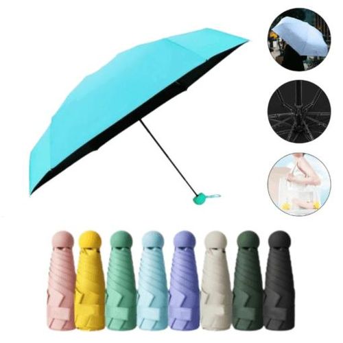 Parapluie de voyage pliable, compact et coupe-vent pour pluie et soleil (colleur aléatoire)