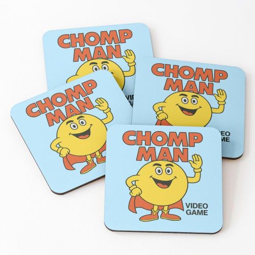 4 Dessous de Verre Chomp Man sous tasse unique