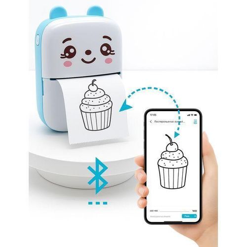 ini Imprimante Thermique Bluetooth Portable - Sans Encre - Rechargeable USB - Impression Photo Notes