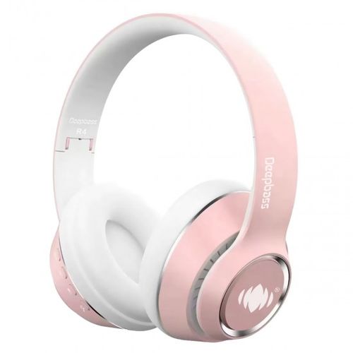 R4 ecouteurs Casque Bluetooth V5 + sans fil TSuppor TF Card-FM-Audio input ROSE