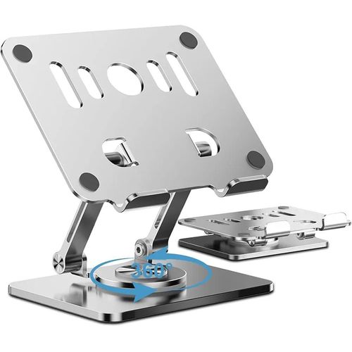 Support Rotatif en Métal pour Tablettes et Smartphones – Rotation 360° Pliable – Compatible 4 à 12,9 pouces