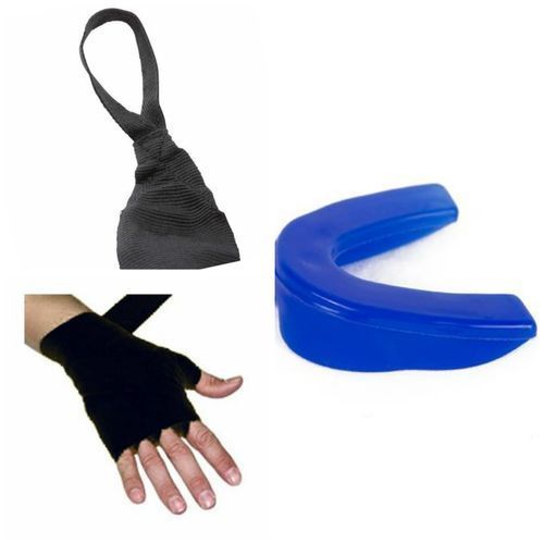 Bandes Bandage MMA Pour Gant Boxe Boxing Protge-dents BLEU