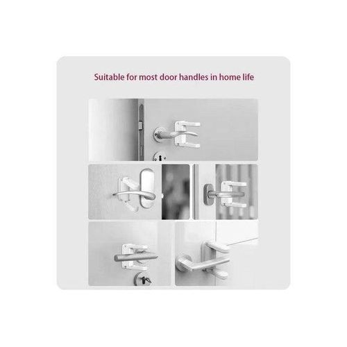 3X Serrure de sécurité pour poignée de porte, multifonction, pour bébé et enfant, anti-rotation, professionnelle, loquet de sécurité.