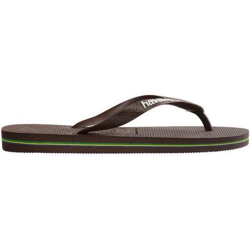 Sandale Brasil Logo Dark Brown/White