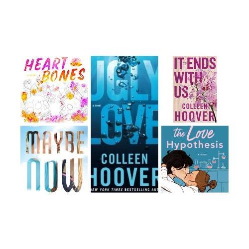 Ugly Love + it ends with us + the love hypothesis + heart bones + maybe now