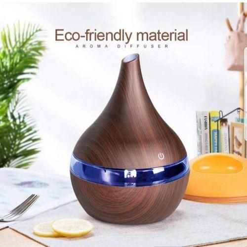 Diffuseur d'huiles essentielles et humidificateur 300 ml - Silencieux - USB - Design en bois naturel - Pour la maison, le bureau ou la voiture