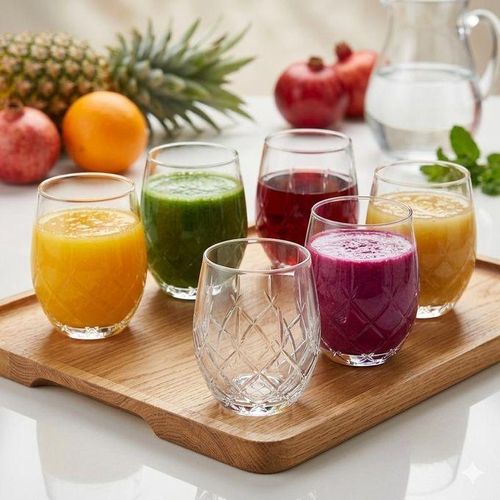 Ensemble raffine de 6 verres a boisson en verre transparent