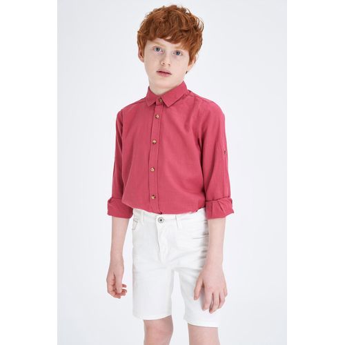 Chemise à manches longues Coupe régulière Garçon Bordeaux clair
