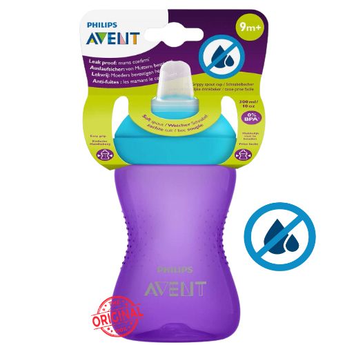 Tasse à bec souple SCF802/02 300 ML 9M+,Tasse anti-fuites pour boire facilement