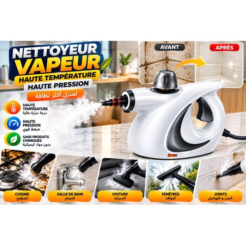 Nettoyeur Vapeur Multifonction Haute Température – Machine de Nettoyage Portable 3 Bars pour Graisse, Poussière et Saleté dans la Maison et la Voiture