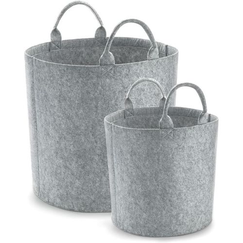 Lot de 2 Paniers à Linge Design en Feutrine – Corbeilles de Rangement avec Poignées Renforcées
