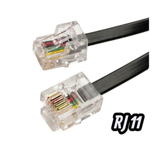 Câble Téléphonique RJ11 6P4C Haute Qualité - 30 Mètres - Noir