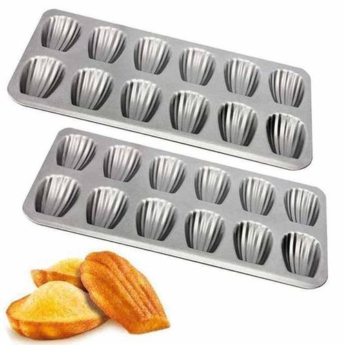 Moules Madeleines anti-adhsifs 2 Plaques 12 madeleines Cuisson optimale professionnelle