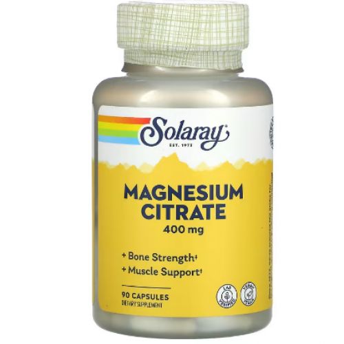 Citrate de magnésium, 400 mg, Résistance osseuse Soutien musculaire 90 VegCaps
