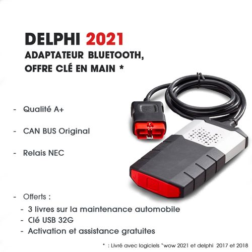 ADAPTATEUR pour DELPHI DS150E 2018 offre cl en main