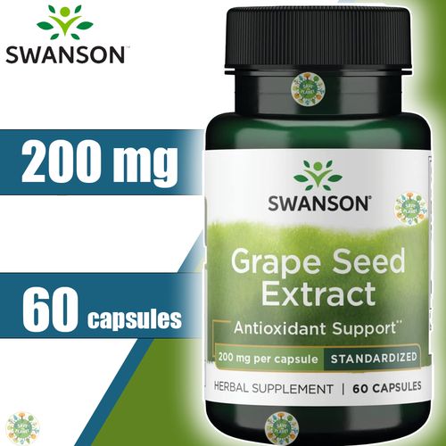 Grape Seed Extract 200 mg, 60 Capsules Extrait de pépins de raisin