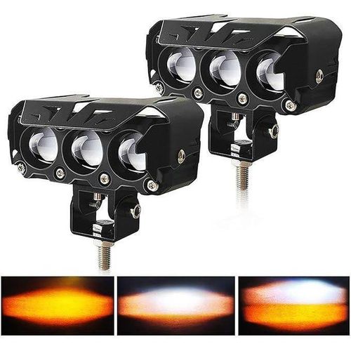 Projecteur LED Antibrouillard pour Motos - Feux de Conduite et de Travail, Étanchéité IP67