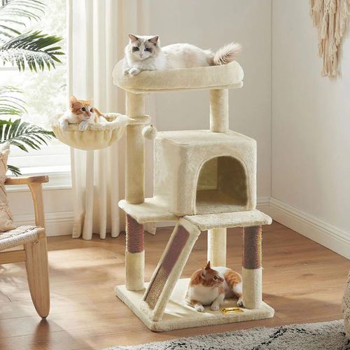 Arbre à chat de luxe avec hamac – 100 cm-Beige VIP