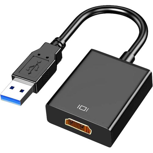 Adaptateur USB vers HDMI, câble USB 3.0/2.0 vers HDMI 1080p, convertisseur vidéo multi-écrans - Compatible PC, ordinateur portable, PC, moniteur, projecteur et TVHD (Windows 7, 8, 10 et 11 ).