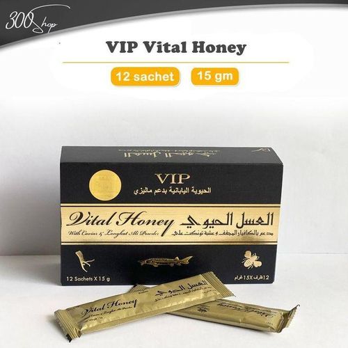 Miel vitahoney Max énergie VIP 12 Sachers // Assal nature Original pour Homme, Force Max, Assal nature 100% excellent efficacité Force Dureté Activité (paquet de 12 sachets)