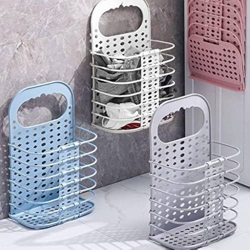 Panier à linge sale mural pliable pour salle de bain, pour se changer et laver le linge sale (couleur aléatoire)