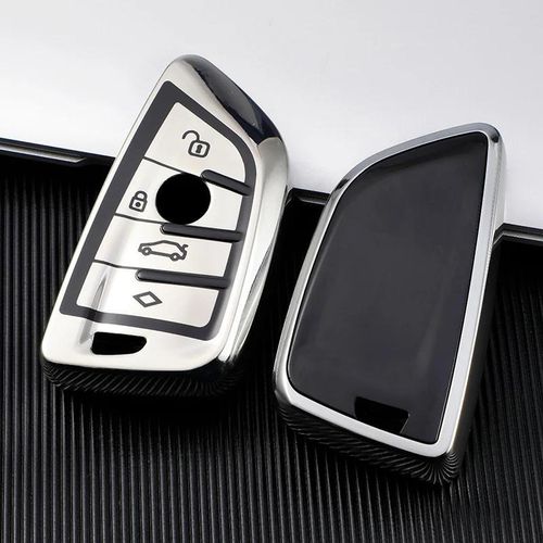 Coque Clé TPU, Etui Clé Étui Clé Adapté pour BMW Serie 1/2/3/4/5 X1 X2 X3 X4 X5 X6 F15 F16 F25 F44 F45 F48 F49 F85 F86 G30 G31 M3 M4 Z4, Couvre Clef Cache Cle Voiture Telécommande - Smart Key