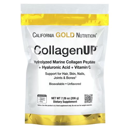Collagene Marin Poudre + Acide Hyaluronique + Vitamine C - Sans Arome 206 Gr - Peau + Cheveux + Articulations