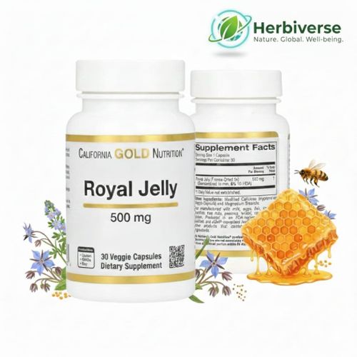 غذاء ملكات النحل 500 مجم – مكمل طبيعي لجهاز المناعة والطاقة – 30 كبسولة نباتية خالية من الغلوتين