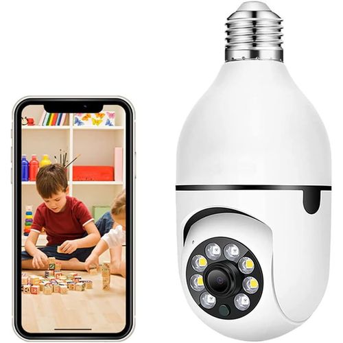Caméra de Surveillance Ampoule IP 360 LED 1080P HD Panoramique