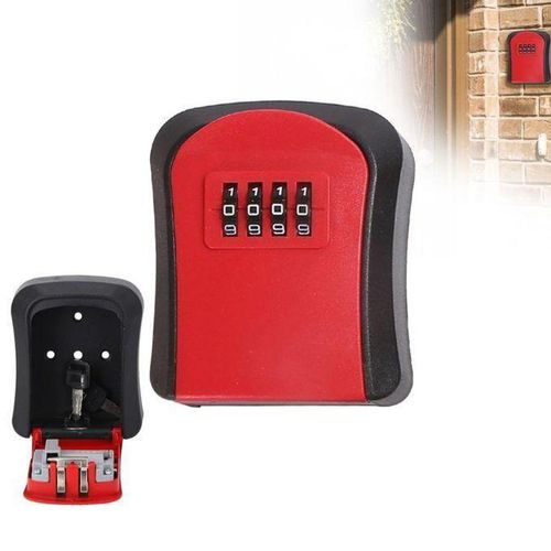Boîte à clés murale à code, coffret de sécurité pour clés de porte, boîte de rangement robuste avec code réinitialisa blé. couleur aléatoire