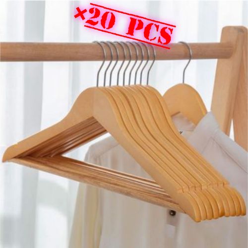 20 علاقات من البلاستيك على شكل خشب بلون جميل