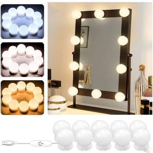 Éclairage LED Professionnel pour Miroir – 10 Ampoules Haute Luminosité