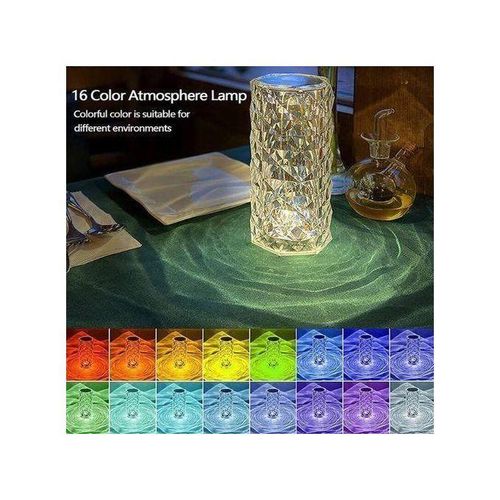 Lampe de Table en cristal tactile luminaire décoratif d'intérieur + télécommande