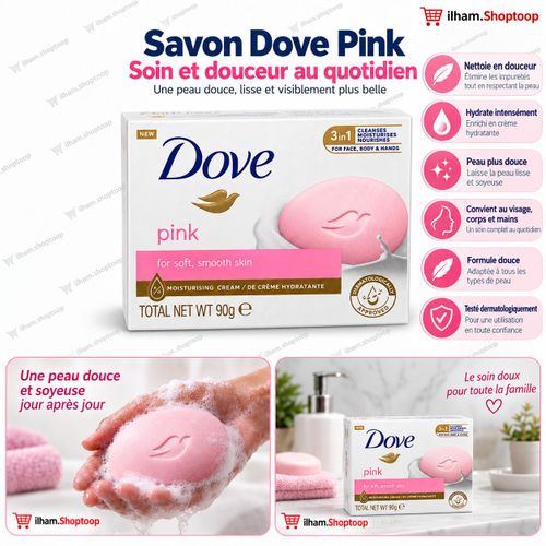 Savon Pink 90g – Savon Hydratant Doux pour Visage, Corps et Mains