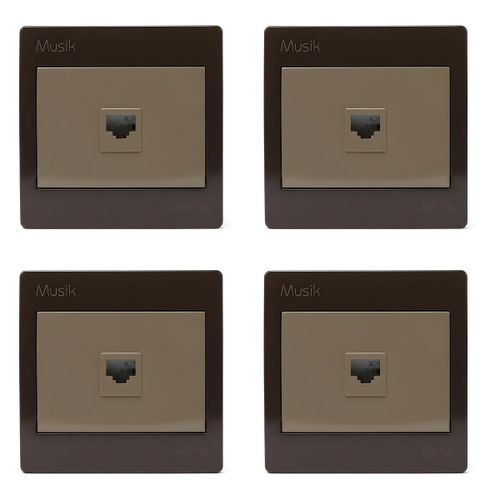 Lot de 4 - Prise RJ45 Cat.6 UTP - Connecteur Réseau Ethernet - Installation Murale / Bureau - Design Moderne