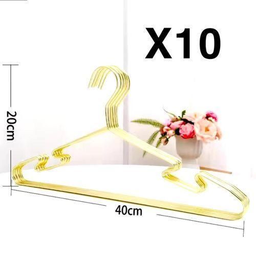 10 Cintres Vêtements (Gold) métallique