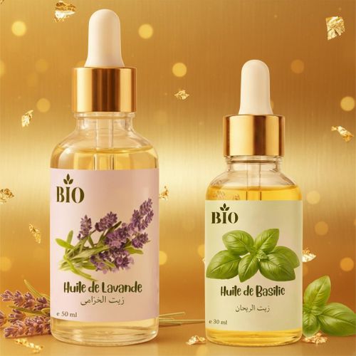 Pack x2 Huile de lavande 50 ml et Huile de basilic 30 ml naturel et pur