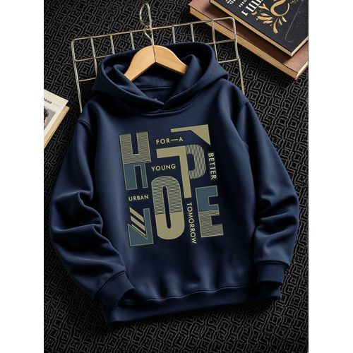 Urban Hope A Brighter Tomorrow Sweat à capuche décontracté d'hiver pour garçon, automne/hiver, imprimé sportif, style athlétique d'extérieur