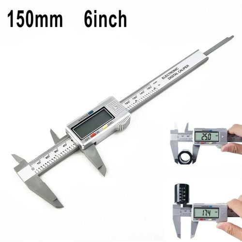 Pied à coulisse électronique numérique LCD 150 mm, Outil de mesure d'étrier de micromètre léger pour le travail du bois Outils industriels