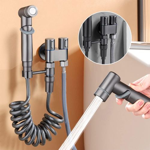 Kit complet bidet douchette avec double sortie pour toilettes et salle de bain