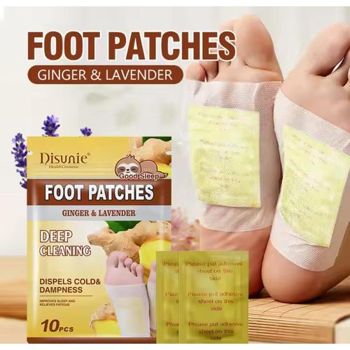 Patchs Détox pour les Pieds au Gingembre & Lavande - 10 Pièces - Bon Sommeil, Nettoyage en Profondeur