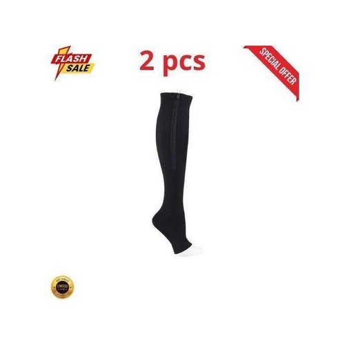 Chaussettes de Compression à Fermeture Éclair – Anti-Fatigue, Hautes, Extensibles pour Hommes et Femmes, Sport, Course et Randonnée (YSZ01)