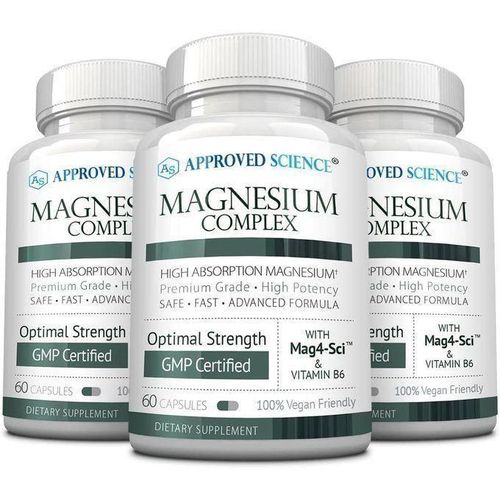 Science Complexe de magnésium approuvé par la science - Bisglycinate de magnésium, malate, citrate et oxyde, cœur, maux de tête, crampes, énergie - Haute absorption - 60 capsules - Approvisionnement pour 1 mois - Sans OGM, végétalien