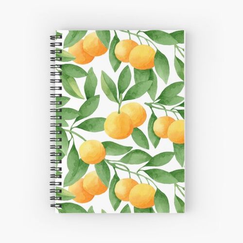 Watercolor Tangerines Pattern Spiral Notebook Bloc note