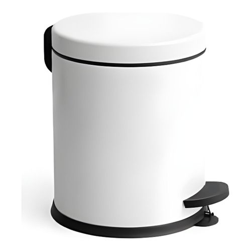 Poubelle À Pédale 12 L Blanche - Ronde - Cuisine, Salle De Bain, Bureau - Design Moderne