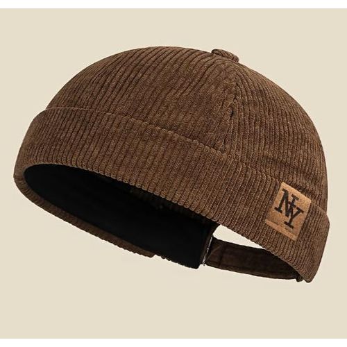 Chapeau unisexe quatre saisons nouveau style avec étiquette en cuir superposée tendance NY